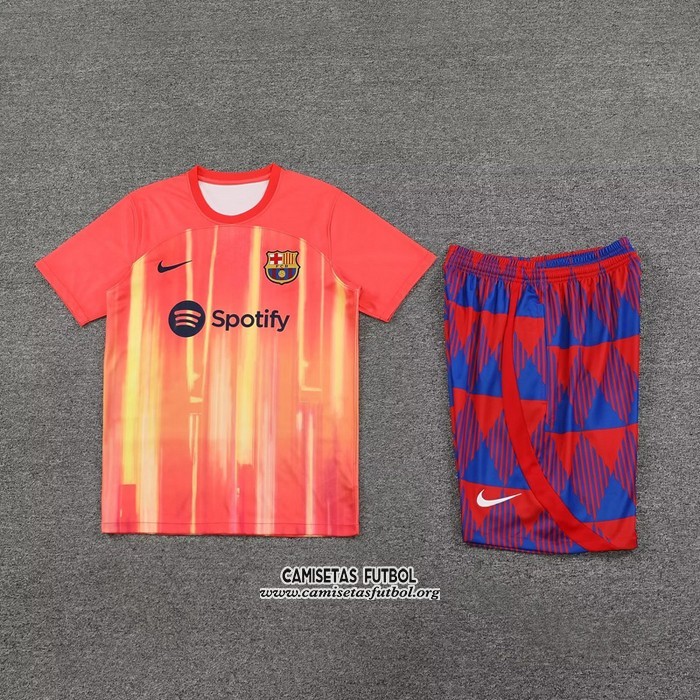 Chandal del Barcelona Manga Corta 2023/2024 Naranja - Pantalon Corto